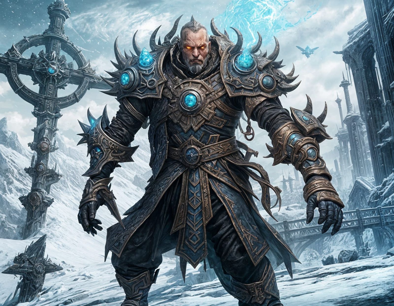 Chaos War Priest Battles in Frozen Wasteland