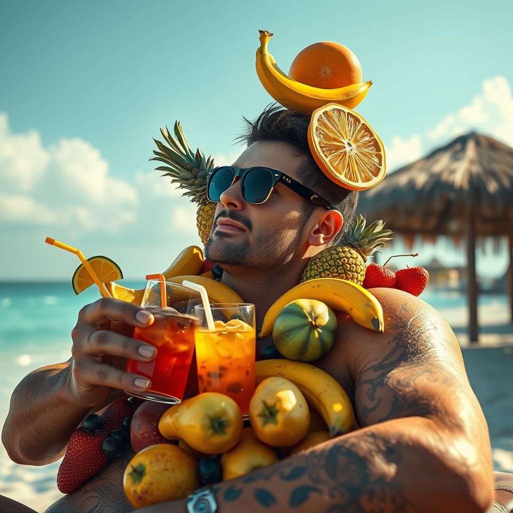 Fruitful Oasis in Vibrant Triadic Colors