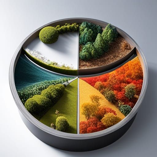 Detailed Hourglass Diorama of the Four Seasons