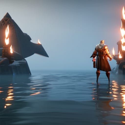 Enki and Enlil Clash in a 3D Cinematic Scene