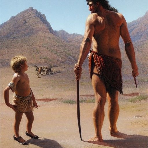 David and Goliath Oil Painting