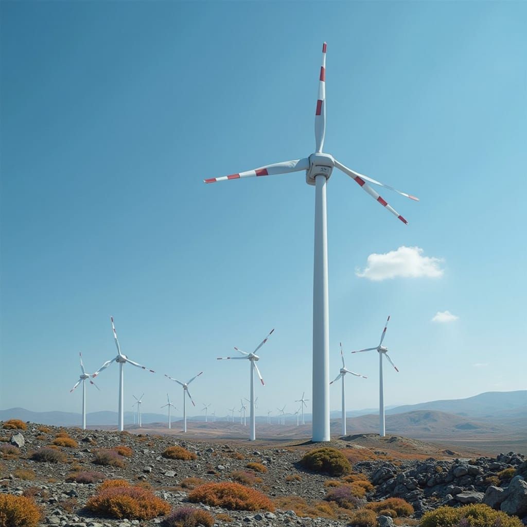 Psychedelic Wind Turbines Powering Eco Energy Systems