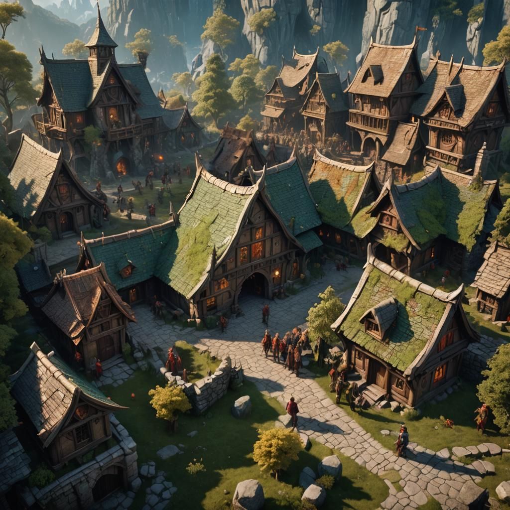Fantasy Village Protected by Arcane Wards