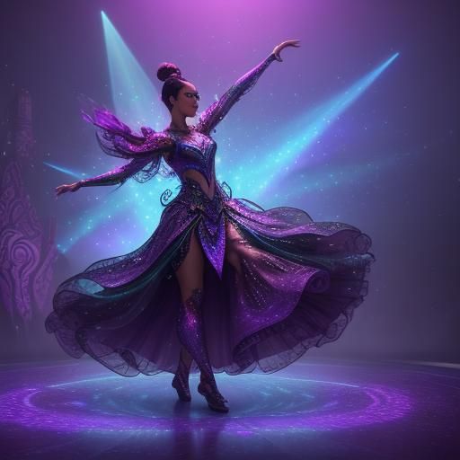 Magical Dance Floor with Vibrant Lights, Fantasy Concept Art