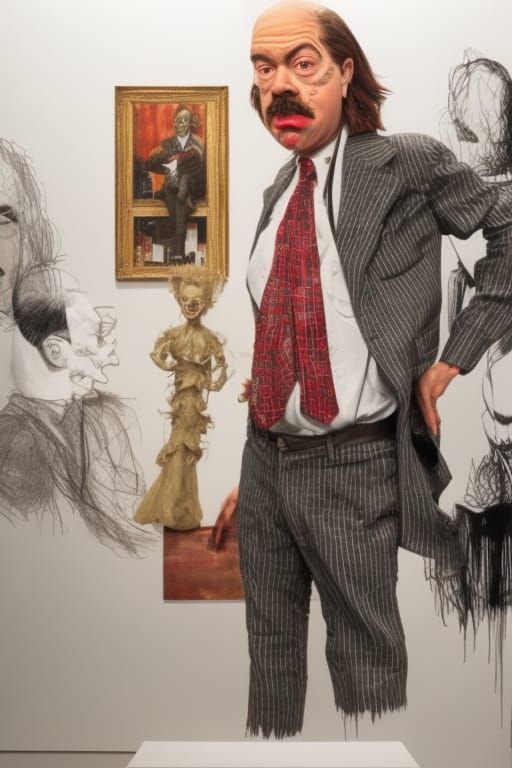 Grotesque Surrealist Portrait in Hyperrealistic Style