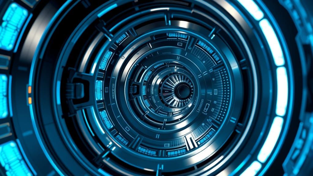 Futuristic Internal Space Accessory with Blue Accents