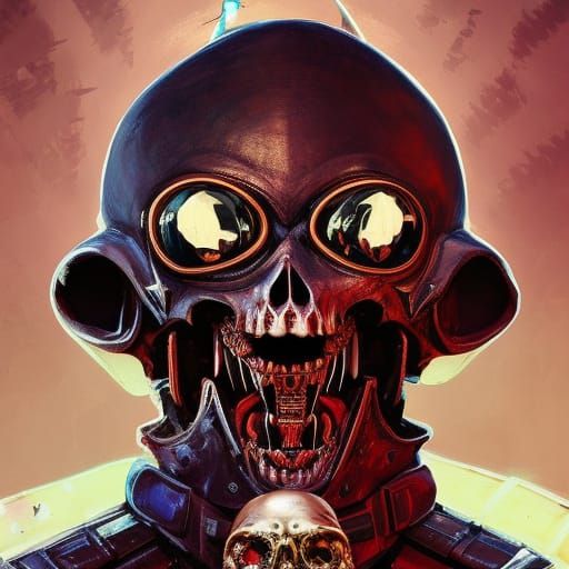 Evil Priest Skeleton Portrait in Hyper-Realistic Style