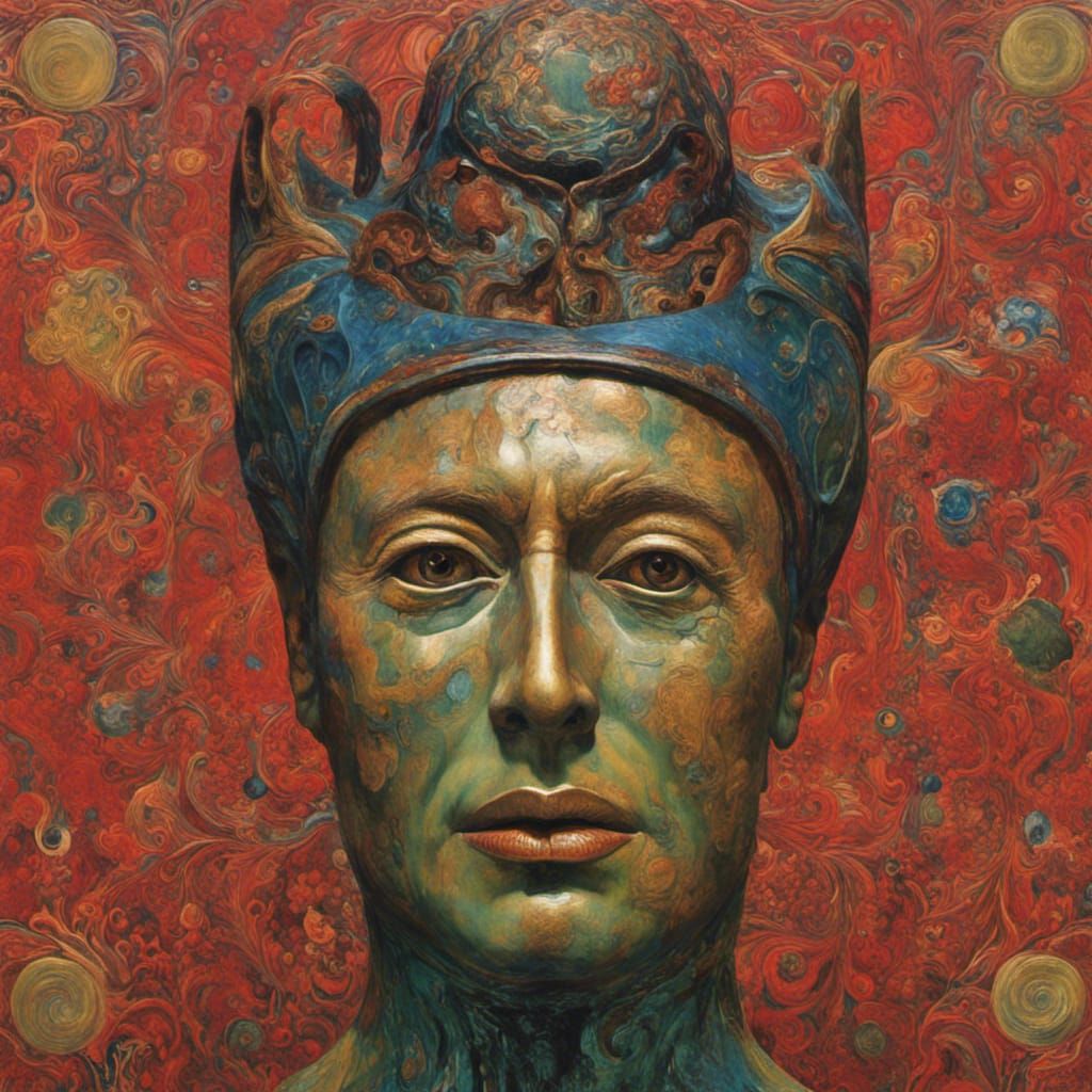 Surreal Porcelain Bust in Hyperrealistic Style