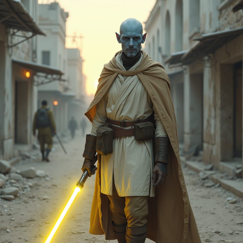 Mystic Knight Prepares for Battle: Hyperrealistic Sci-Fi Por...