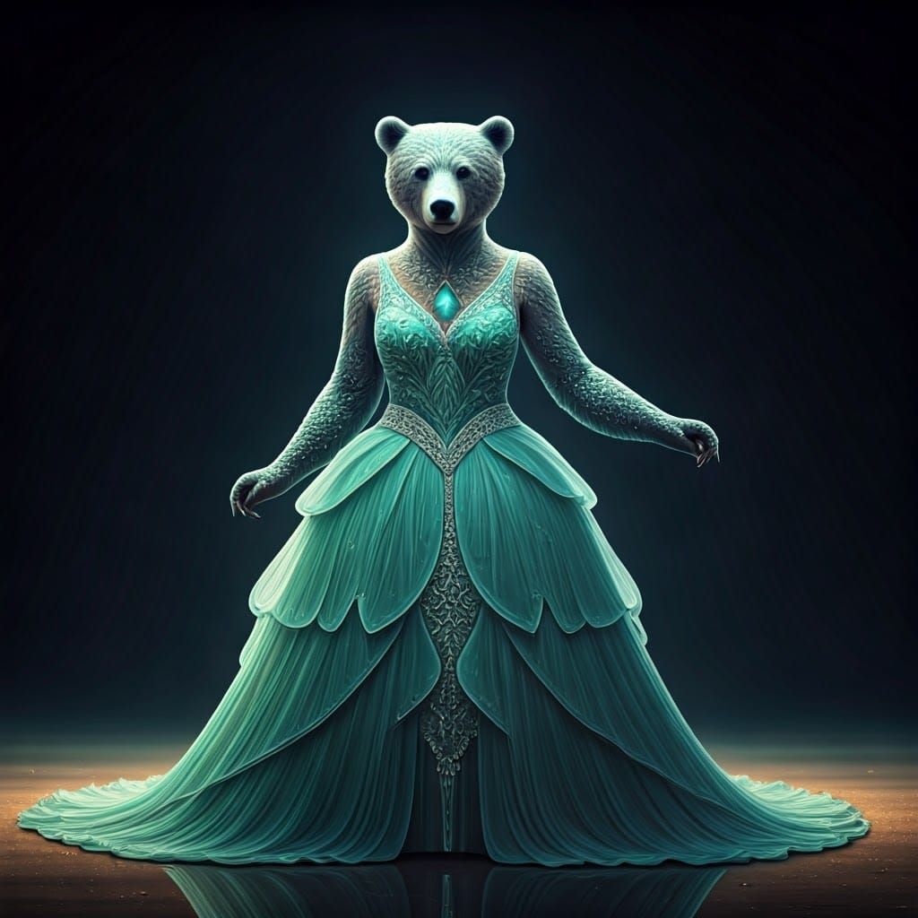 Sea Glass Bear-Orchids in a Dream Realm