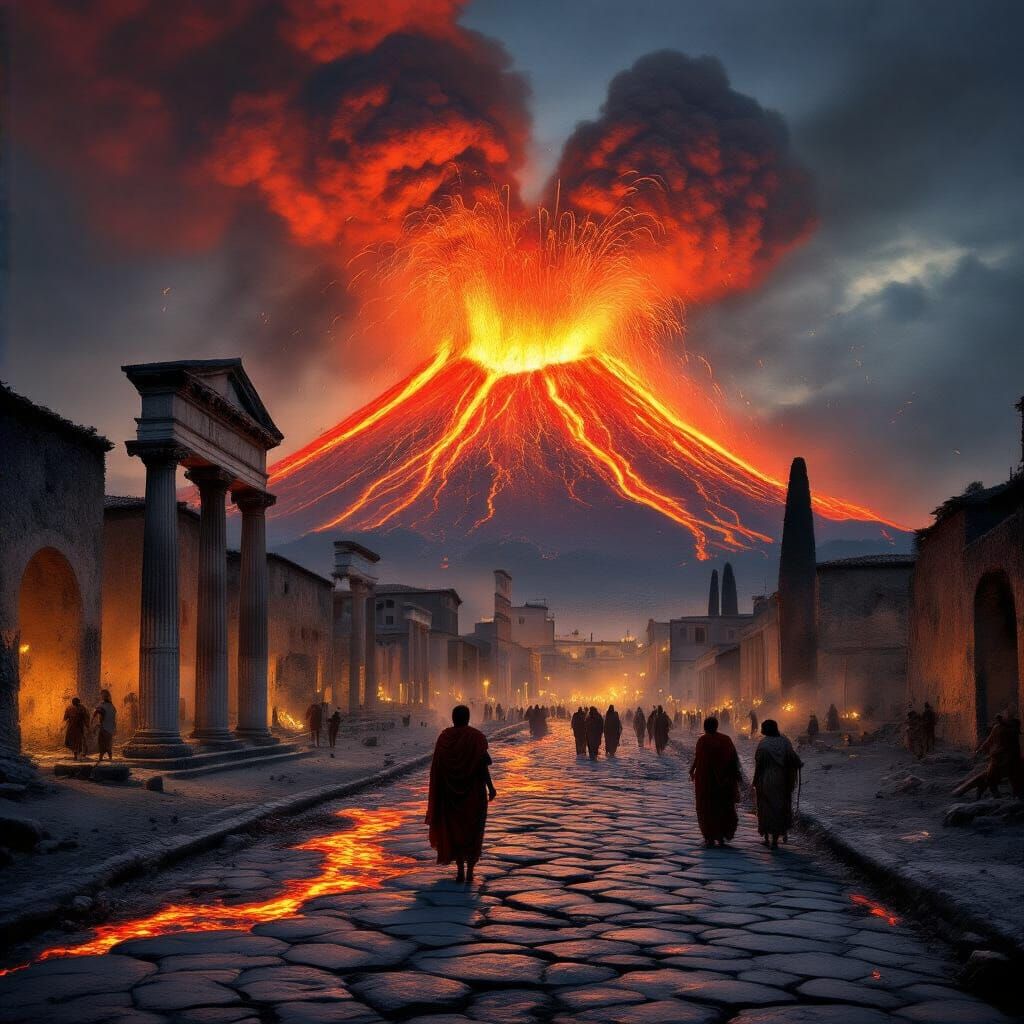 Pompeii Erupts: Lava Flows into Ancient City