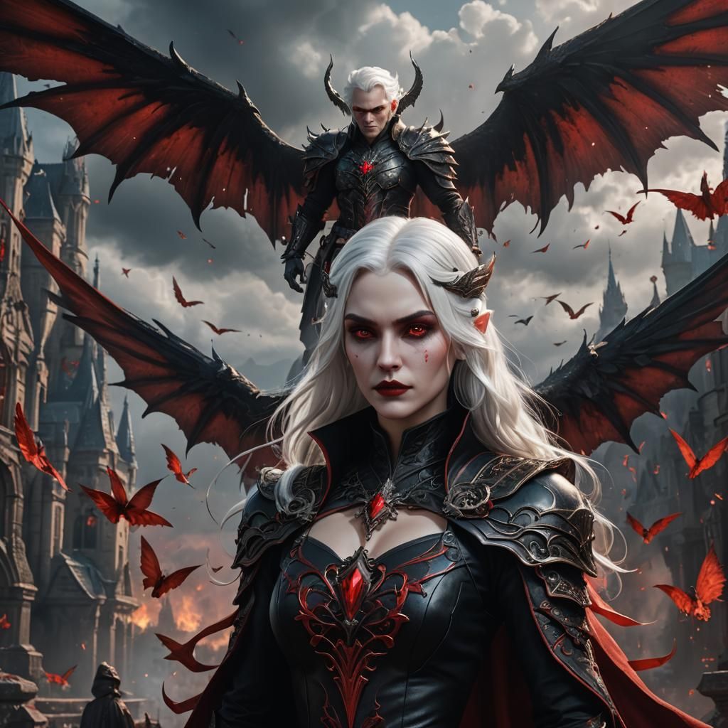 Dracula's Daughter with Wings: Fantasy Concept Art