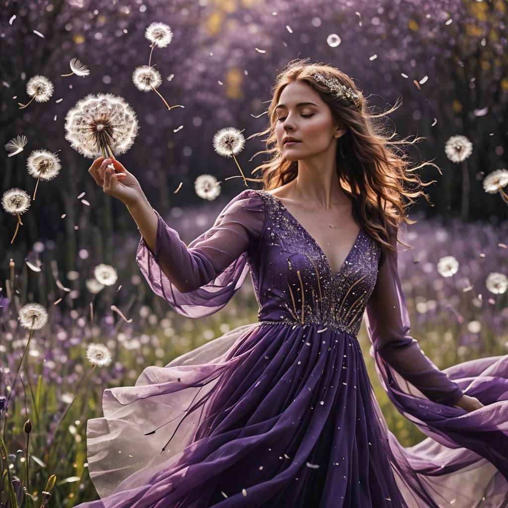 Dandelion Fairy: Woman Encased in Seed Head