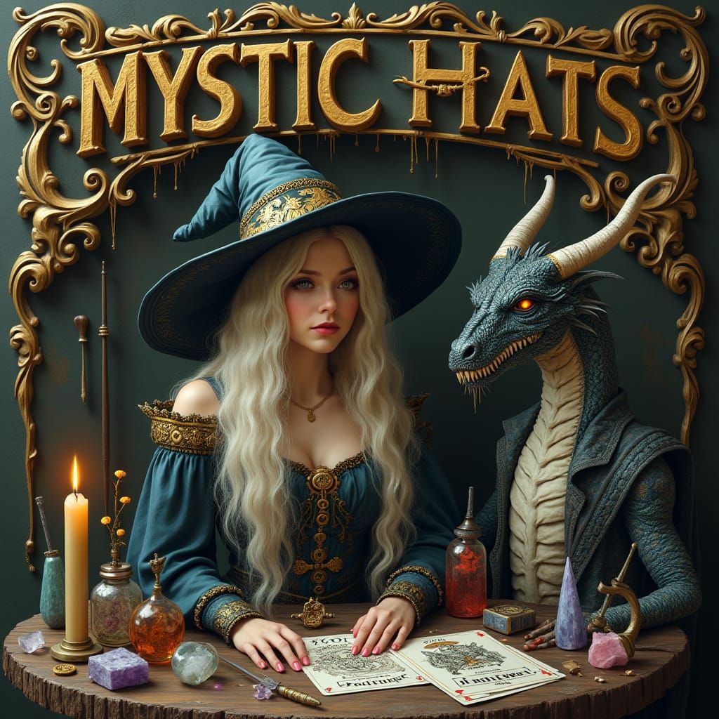 Valkyrie and Dragon with Mystic Hats