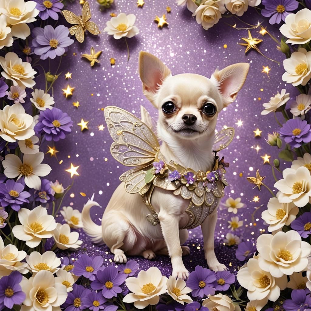 Chihuahua Fairy Garden in 3D