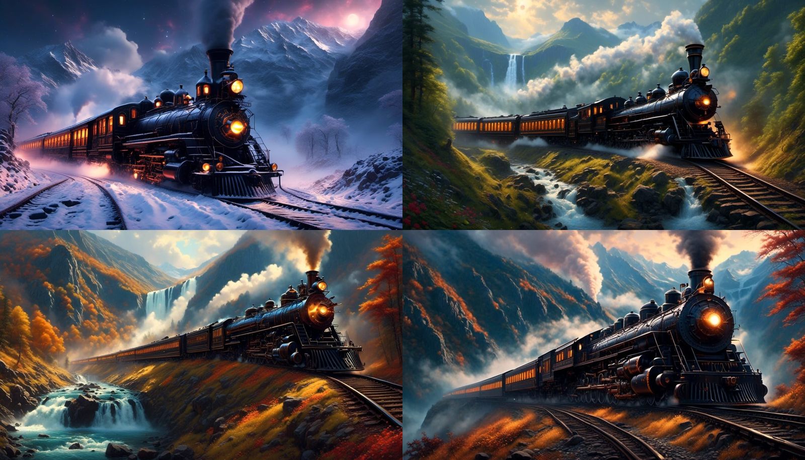 Ethereal Ghost Train on Misty Mountain Pass