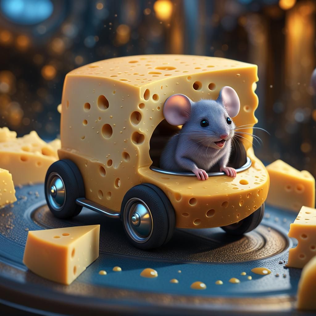Mouse in a Cheese car