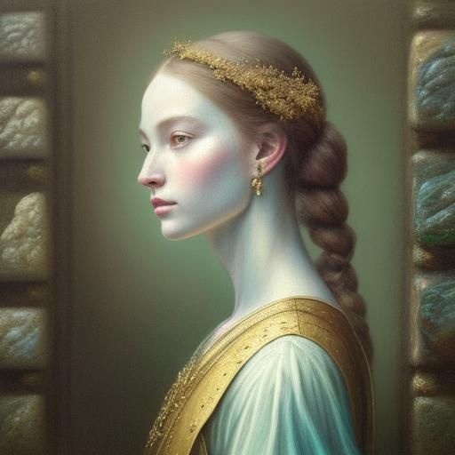 Anthropomorphic Lizard Woman Portrait in Pastel Colors