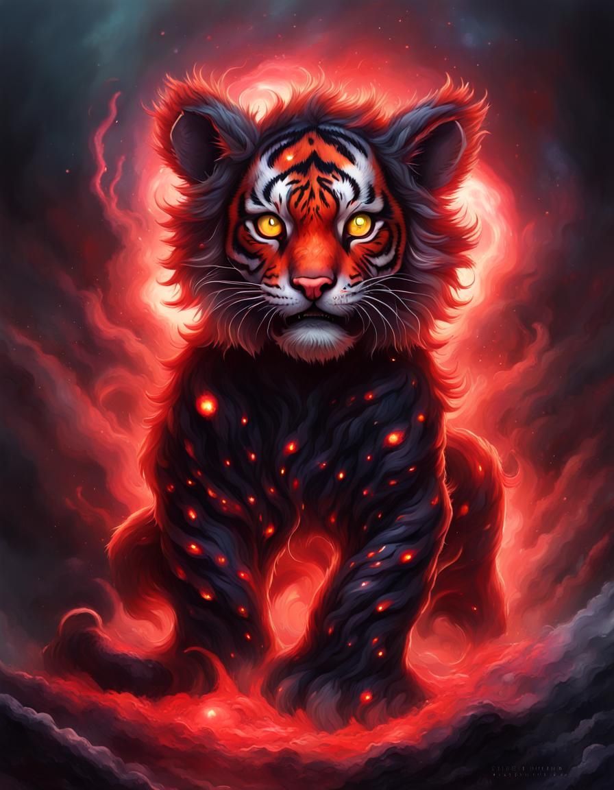 Mutated Horror Tiger Zombie with Electric Lightning