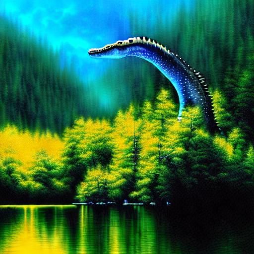 Loch Ness Monster in Aetherpunk Style