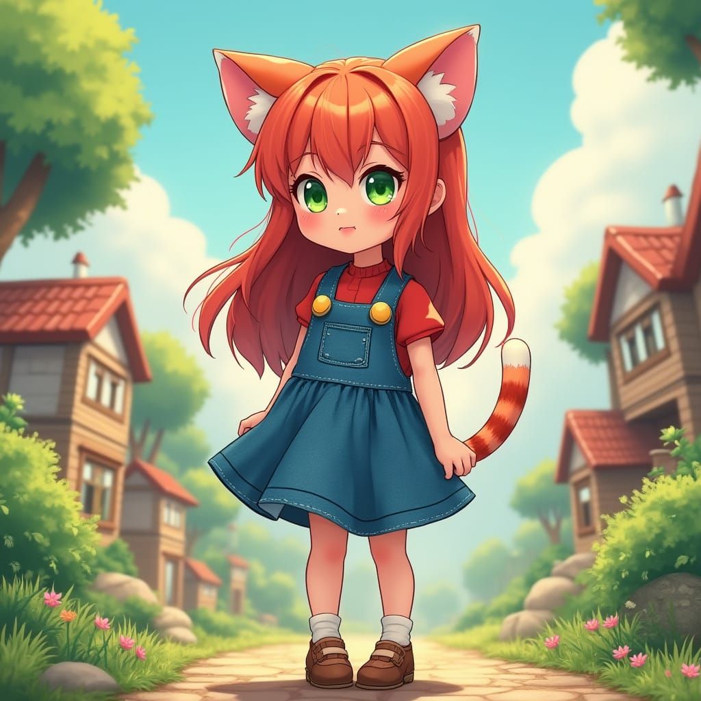 Anime Cat Girl in Super Nintendo Land