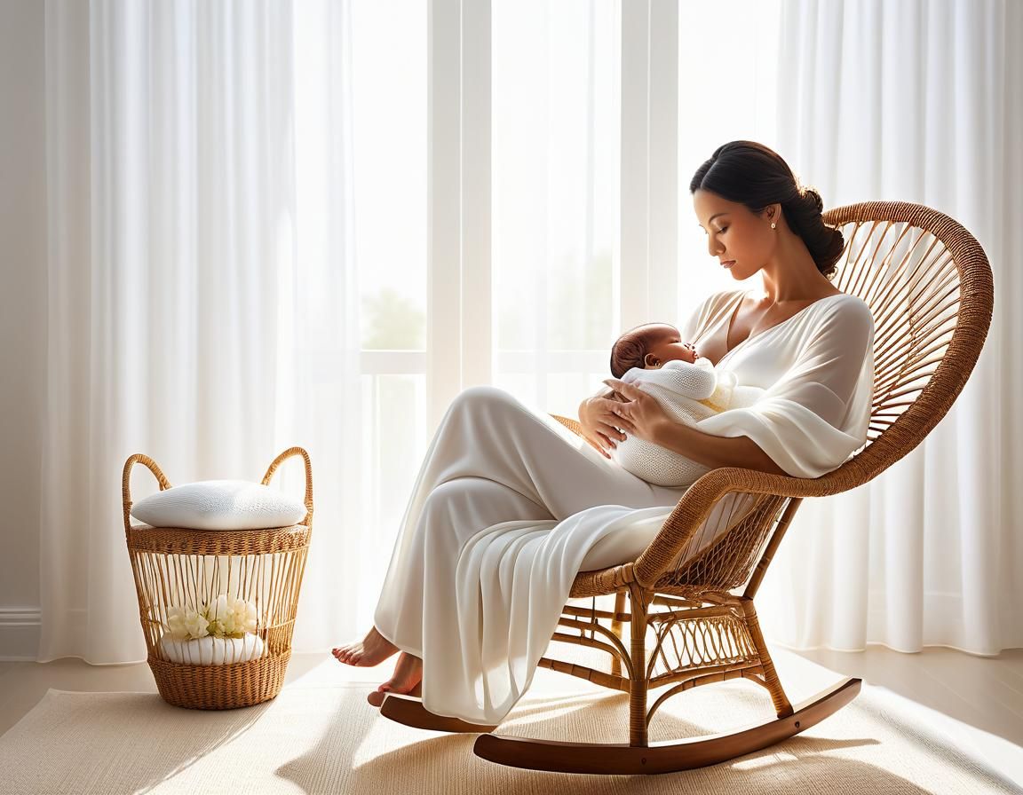 Hyperrealistic Mother and Child in Sunlight