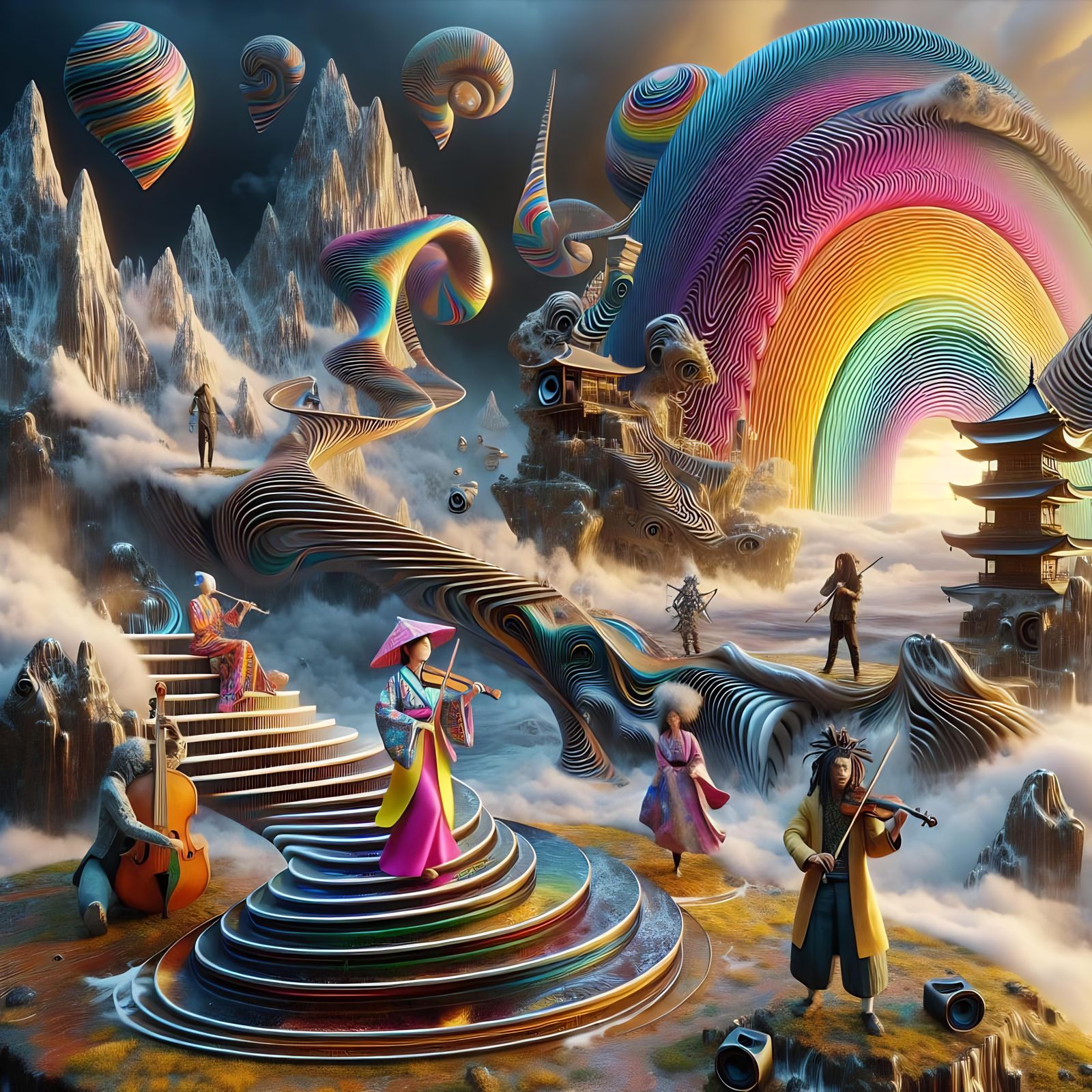 Surreal Musicians in Twisted Morpheuscore Landscape