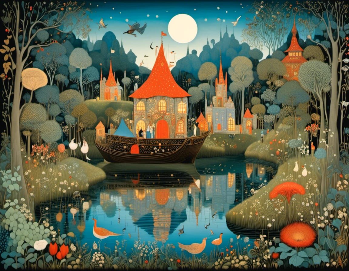 Fairytale Summer Festival in Soft Evening Light