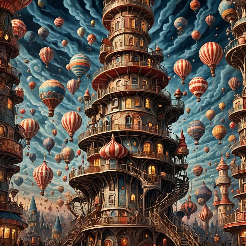 Surreal Scene with Dynamic Lighting and Hyperdetails