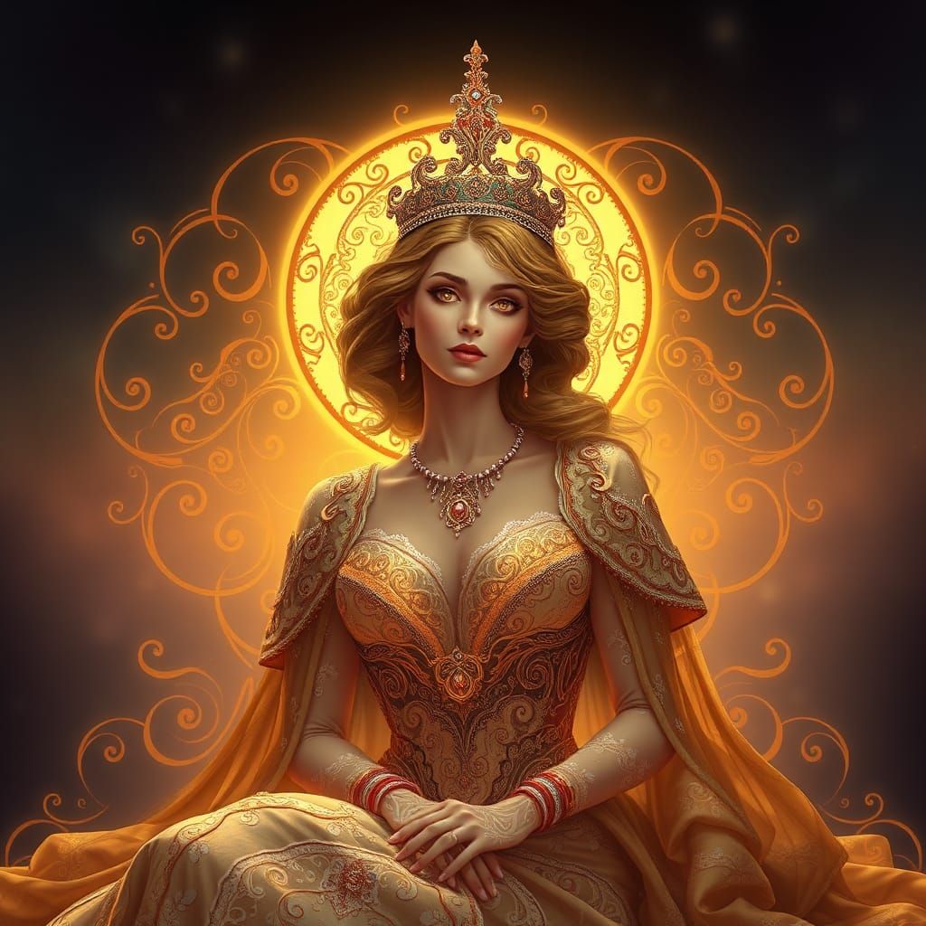 Regal Woman in Art Nouveau Style