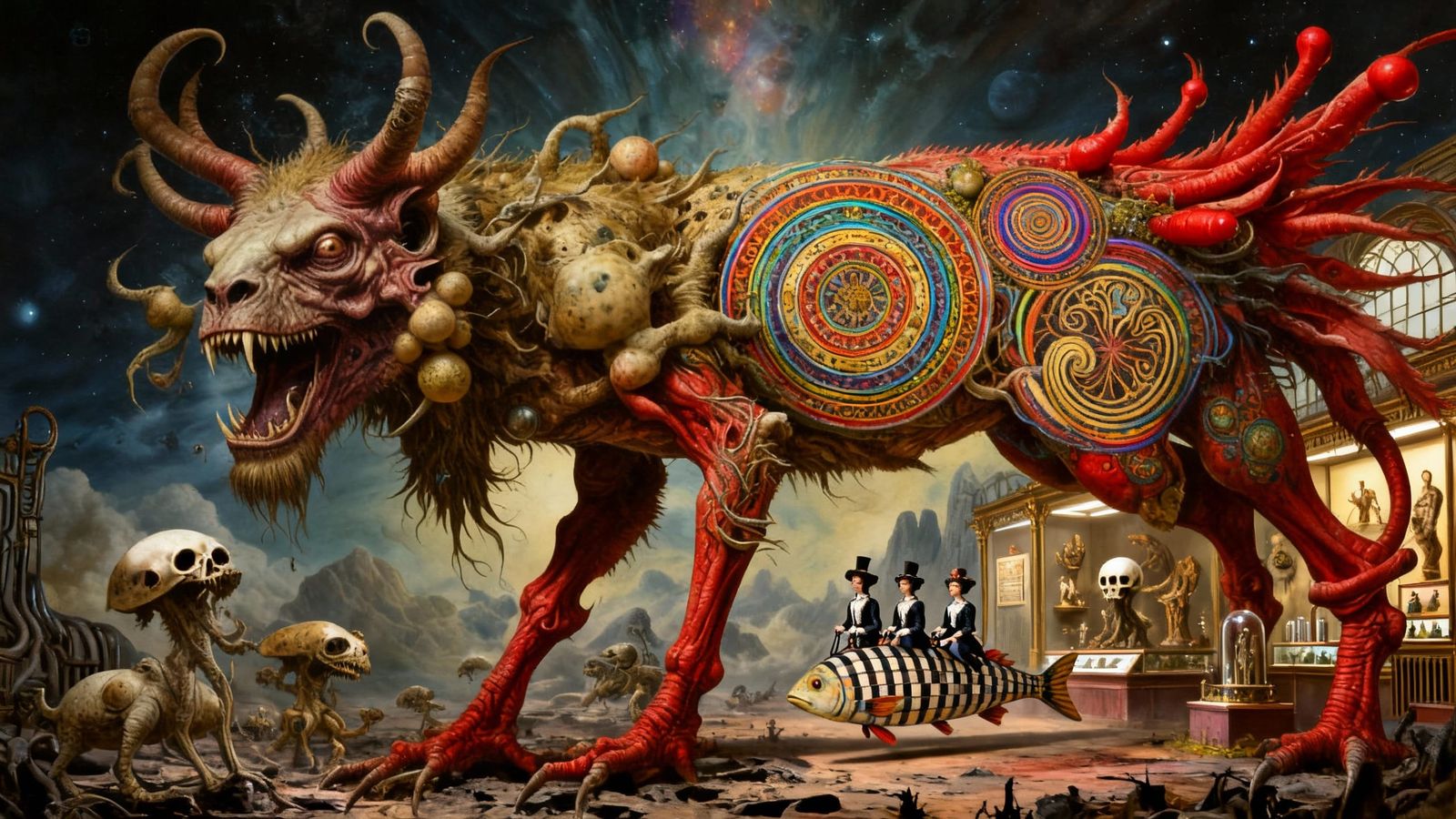 Surreal Cryptid Monster and Spinster Sisters in Post Apocaly...