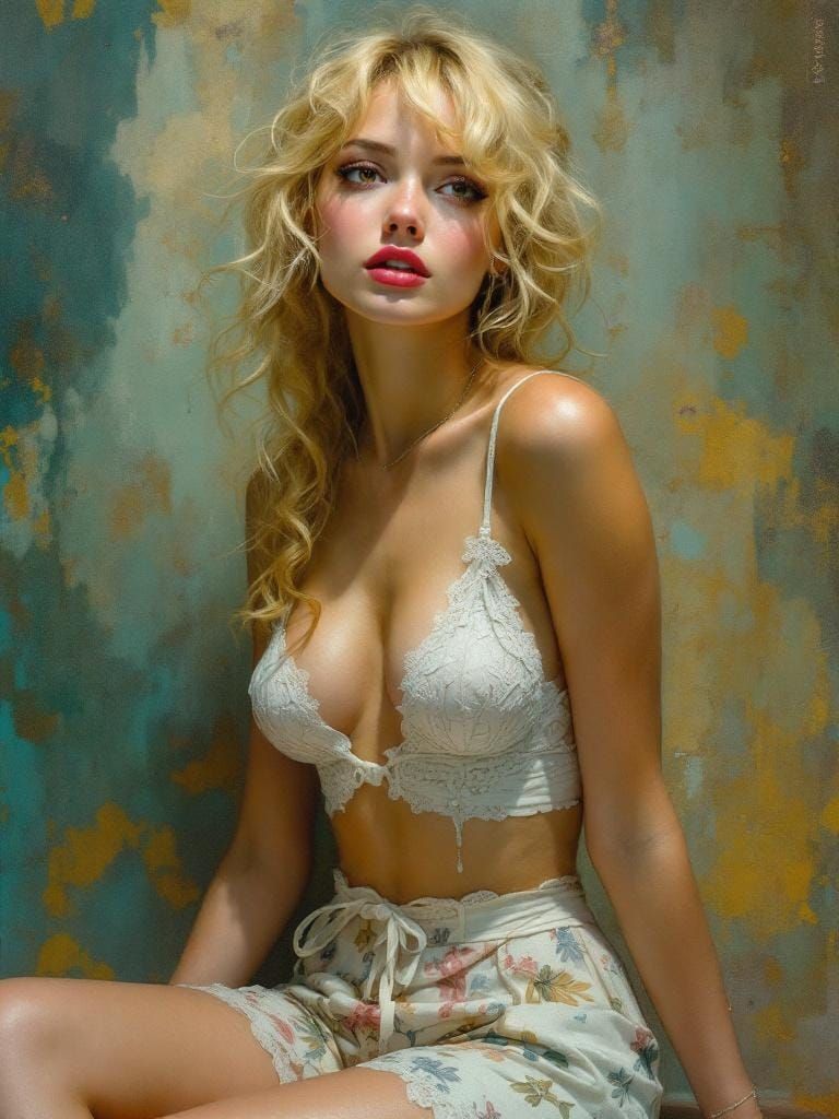 Pin-Up Woman in Art Nouveau Style