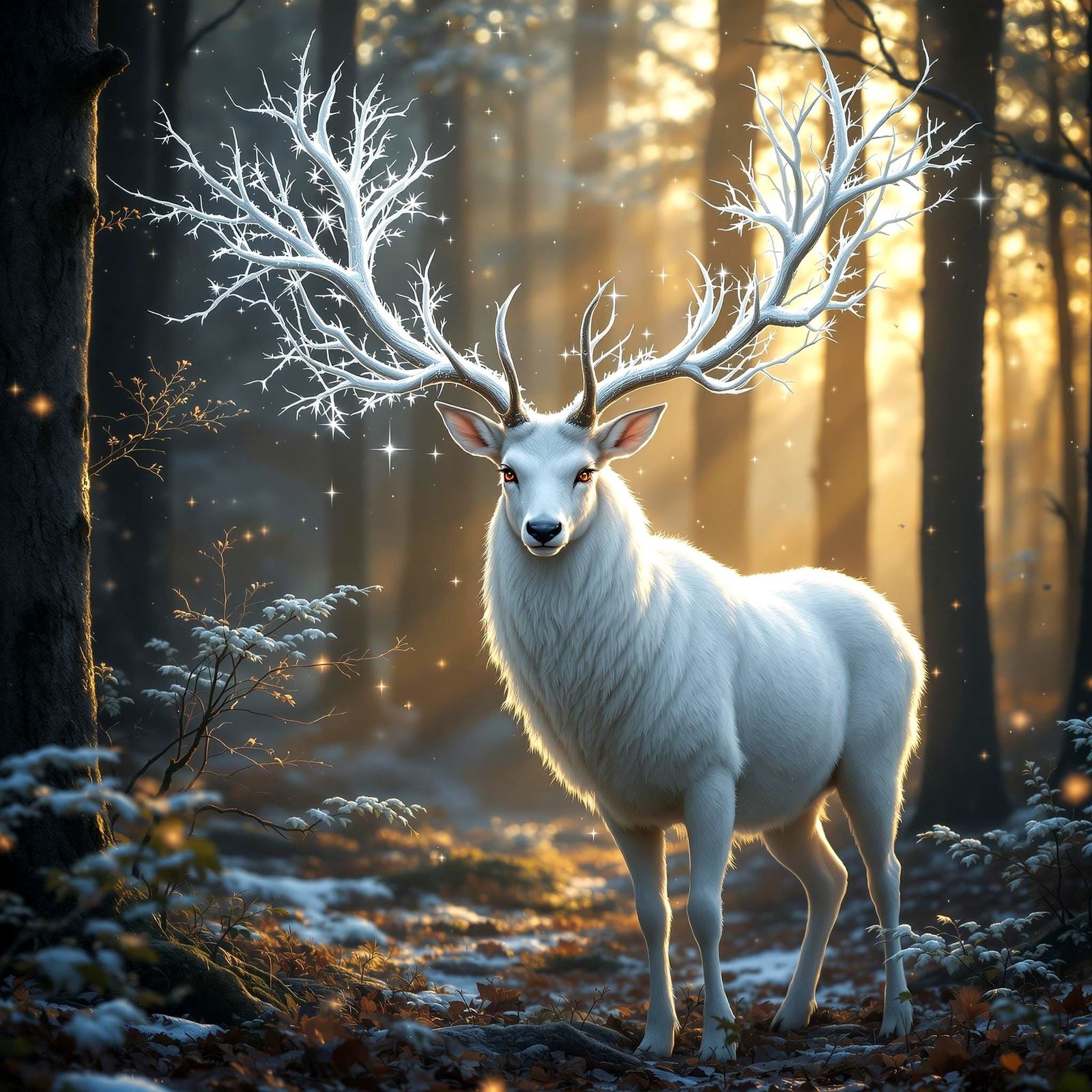 Majestic Winter Spirit Embarks on Final Forest Walk as Sprin...