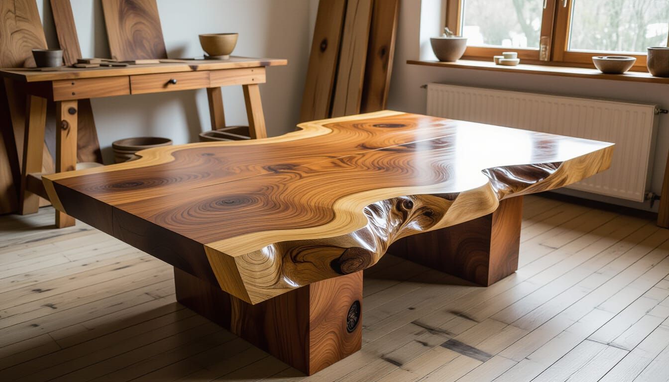 Modern Coffee Table Made of Natural Wood