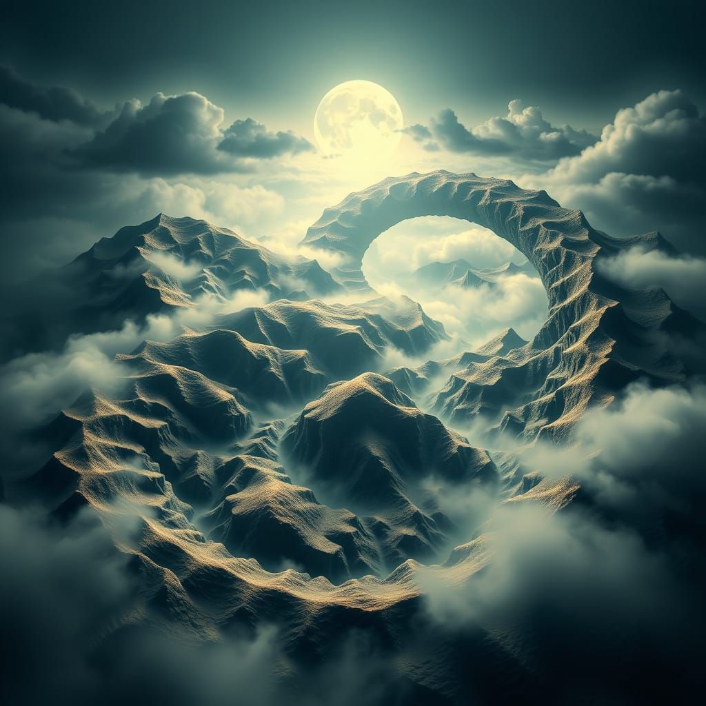 Infinite Surreal Landscape with Impossible Geometry
