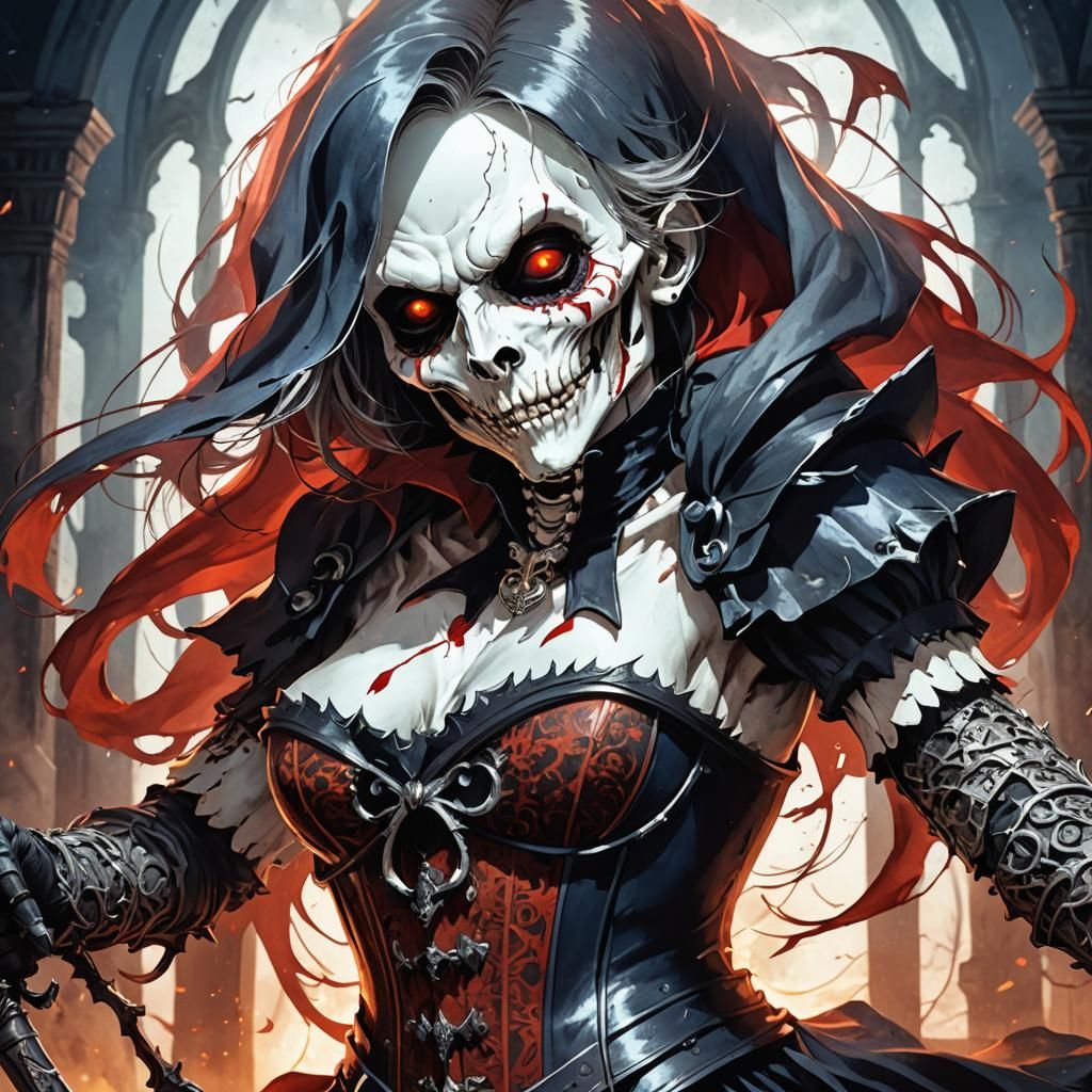 Grim Reaper in Moonlight: Dark Fantasy Art