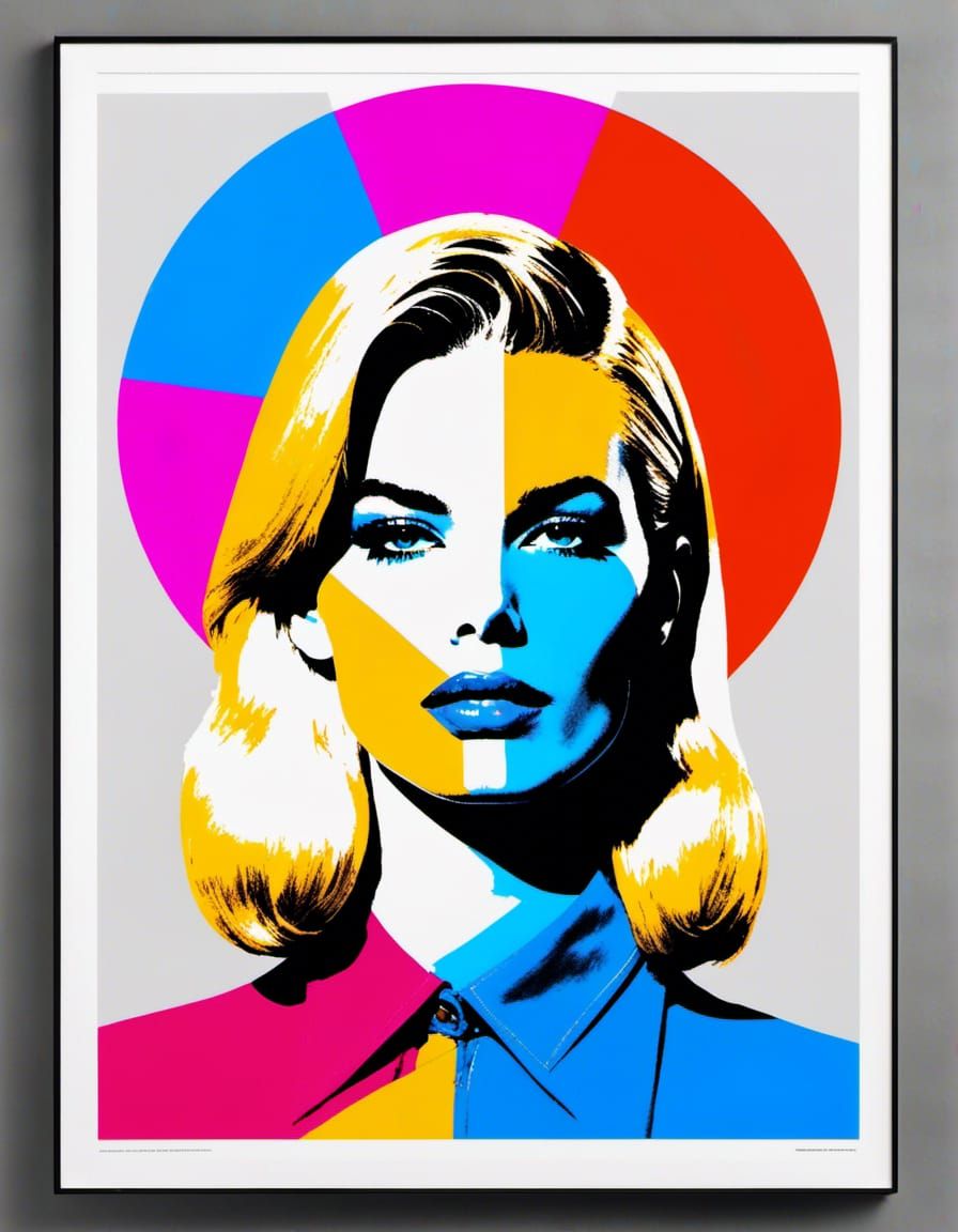 Fashion Model Portrait in Pop Art Style