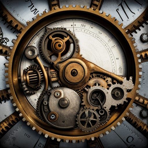 Detailed Steampunk Engine Illustration