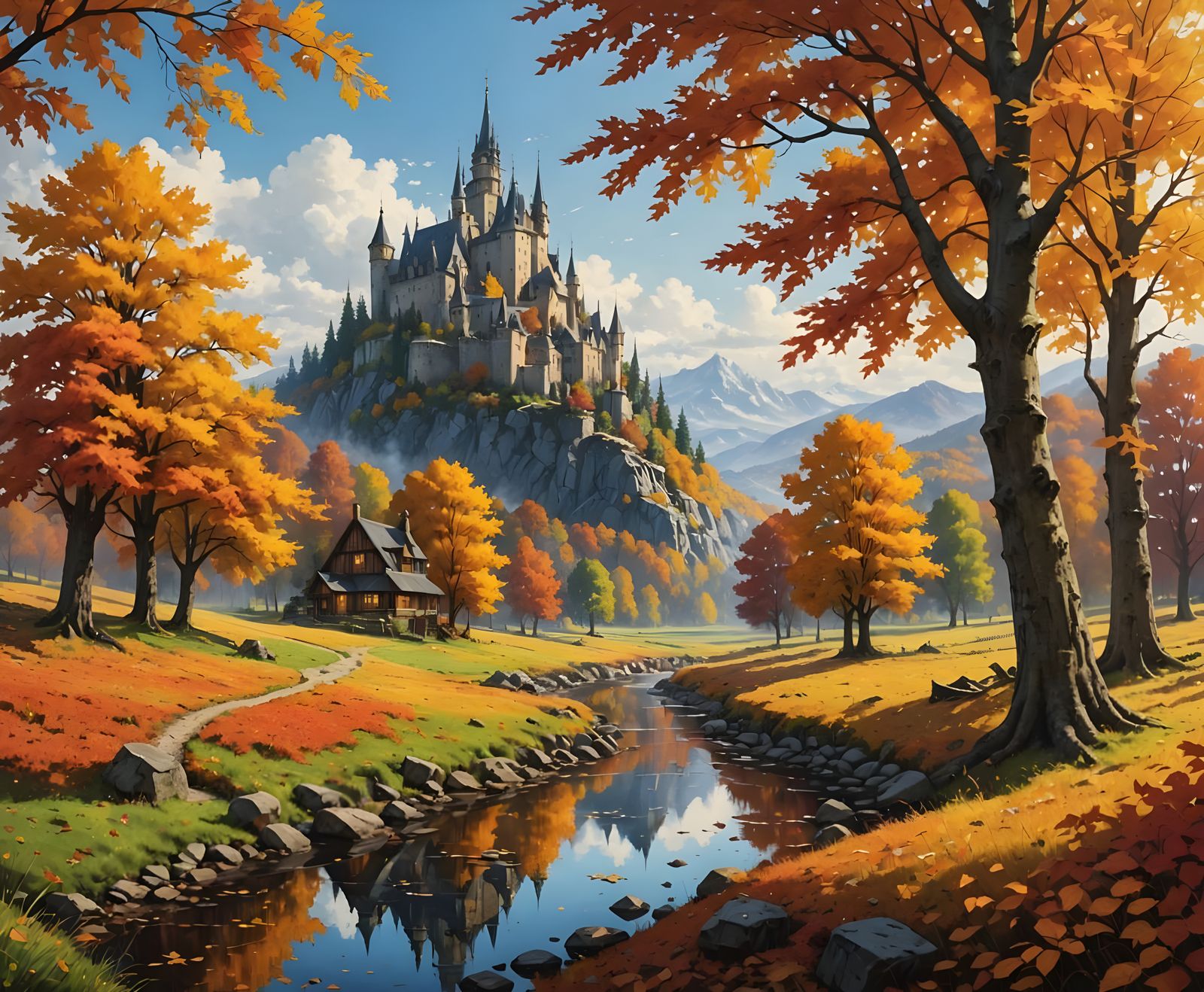 Detailed Autumn Landscape in a Wonderful World