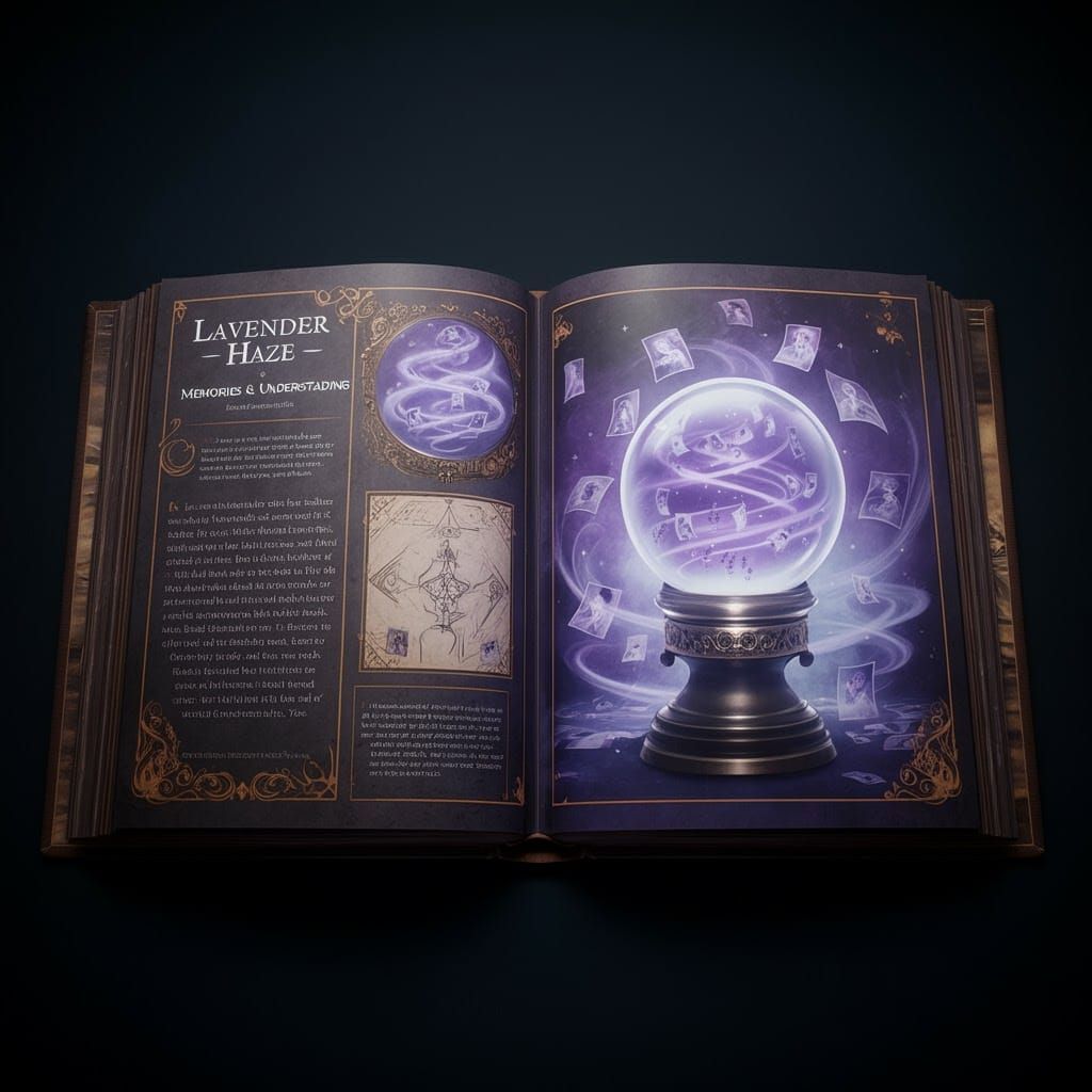 Divination Textbook Page with Crystal Ball Illustration