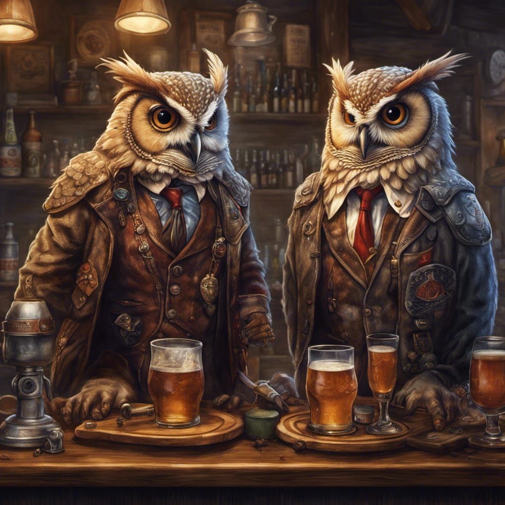 D&D Owl Bartenders Running a Brewery