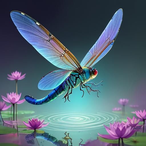 Bioluminescent Pond Ecosystem in Petri Dish, Anime Style