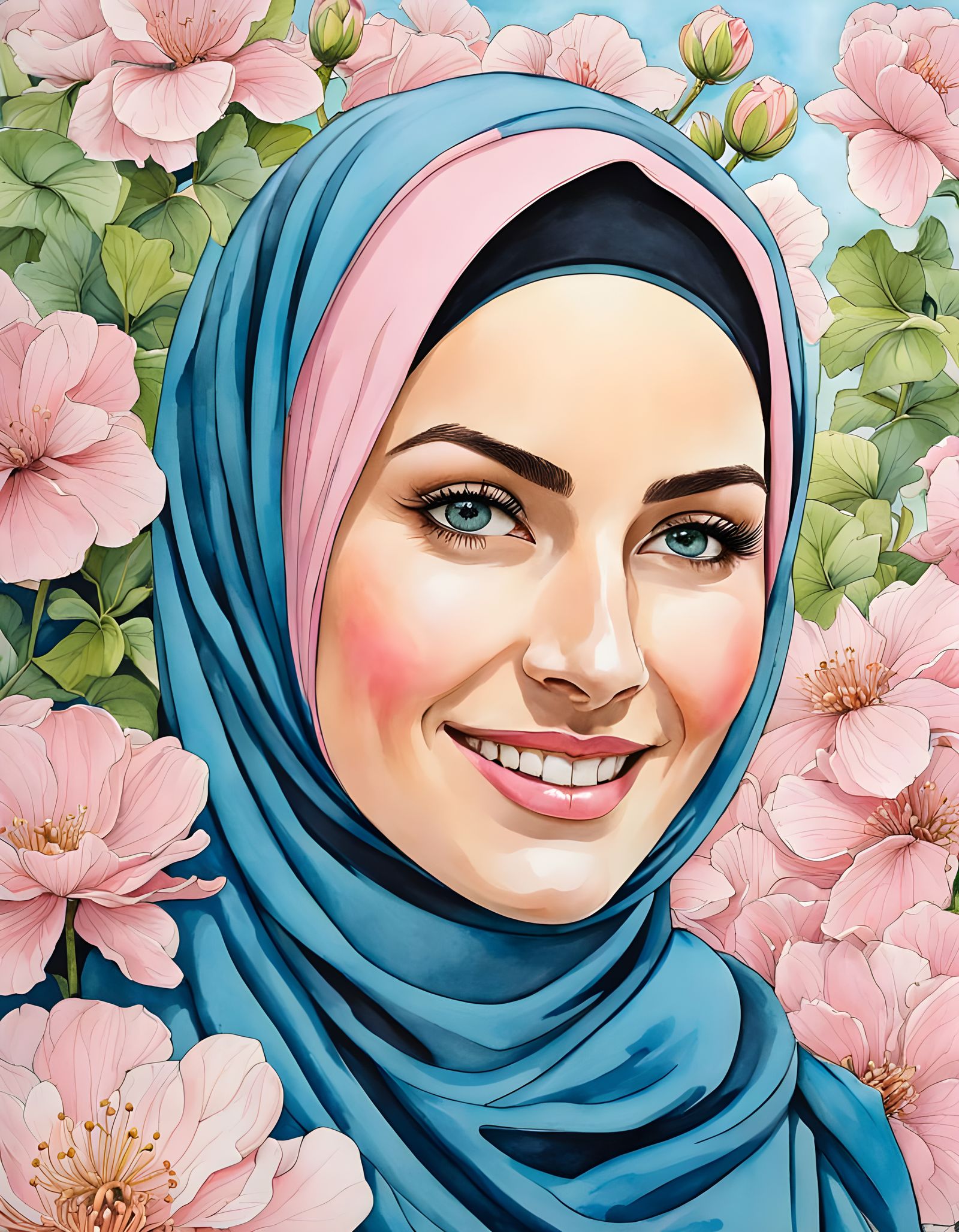 Elegant Irish Hijabi Woman in Botanic Garden