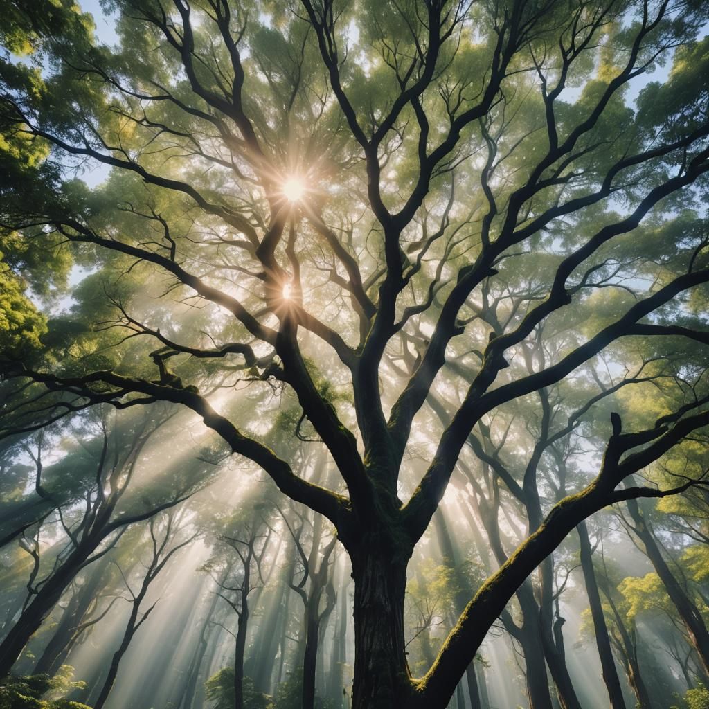 Heavenly Sunshine Beams Through Divine Clouds