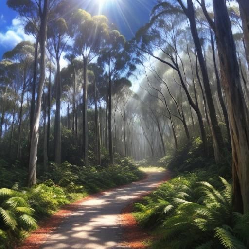 Gum Leaf Forest Teeming with Possums Bathed in Divine Sunshi...
