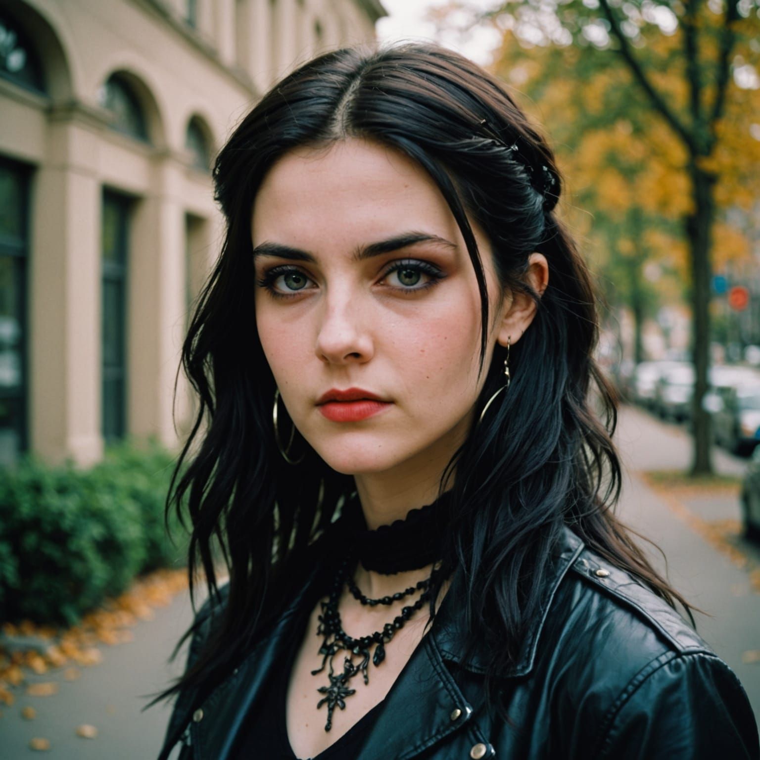 Goth Clown Portrait in Kodak Portra Style