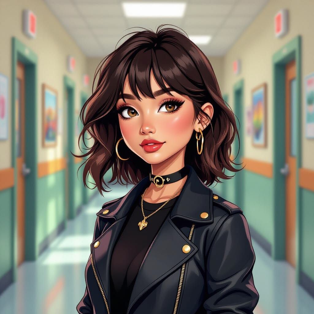 Southeast Asian Girl in Stylized Animation Style