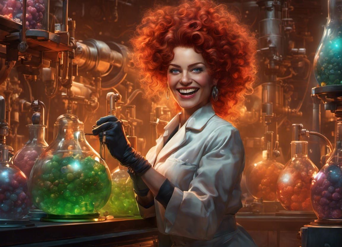 Mad Scientist in Laboratory: Romantic Art Portrait