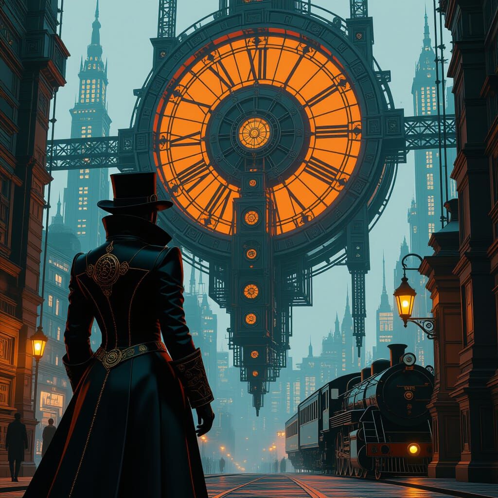 Steampunk Matrix Concept Art with Dynamic Lighting