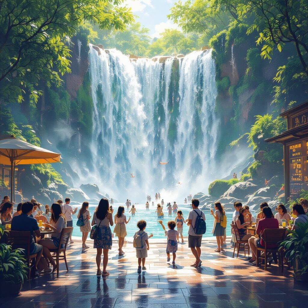 Hyperrealistic Waterfall at Jewel Mall Singapore